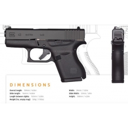 GLOCK Pistole 43 Ka1.9mm Para (1-reihiges Magazin)