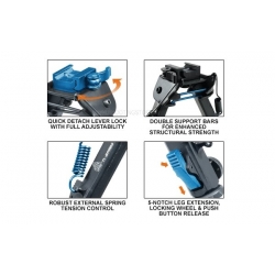 UTG Super Duty Bi-pod with QD Lever Mount, Height 6.0”- 8.5”TL-BP98Q